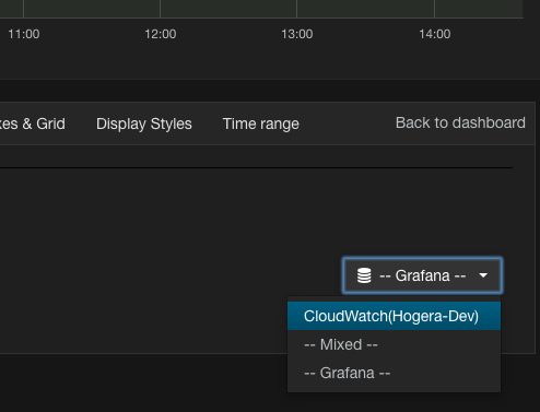 Data source menu
