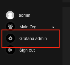 Grafana admin button
